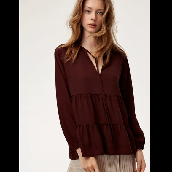 Aritzia Tops - Aritzia Wilfred Odette Tiered Ruffle Blouse